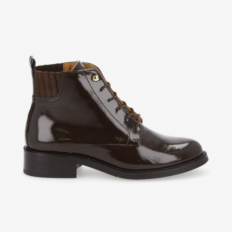 CANDIDE DESERT BOOTS - W.PATENT/SUEDE - CHOCOLAT